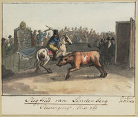 KT 2010 292
<br/>
Stierengevegt
<br/>
<em>Michaëlis, Gerrit Jan (1775-1857)</em>